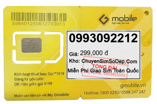 sim số 0993092212